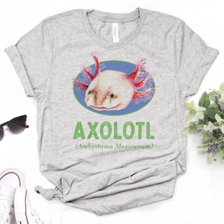 เสื้อยืด พิมพ์ลายกราฟฟิค Axolotl สไตล์ญี่ปุ่น สําหรับผู้หญิง