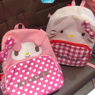 SANRIO กระเป๋าเป้สะพายหลัง กระเป๋านักเรียน พิมพ์ลายการ์ตูน Hello Kitty MyMelody แบบสร้างสรรค์ จุของได้เยอะ สําหรับเด็กผู้หญิง