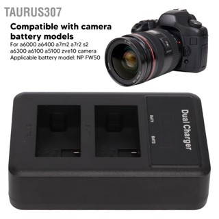 Taurus307 เครื่องชาร์จแบตเตอรี่แบบ Dual USB สำหรับ NP FW50 A6000 A6400 A7m2 A7r2 S2 A6300 A6100 A5100 Zve10 กล้องที่มีจอแสดงผล LCD 5V