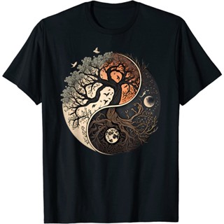 แฟชั่นใหม่ล่าสุด เสื้อยืด Tree of Life Yin Yang