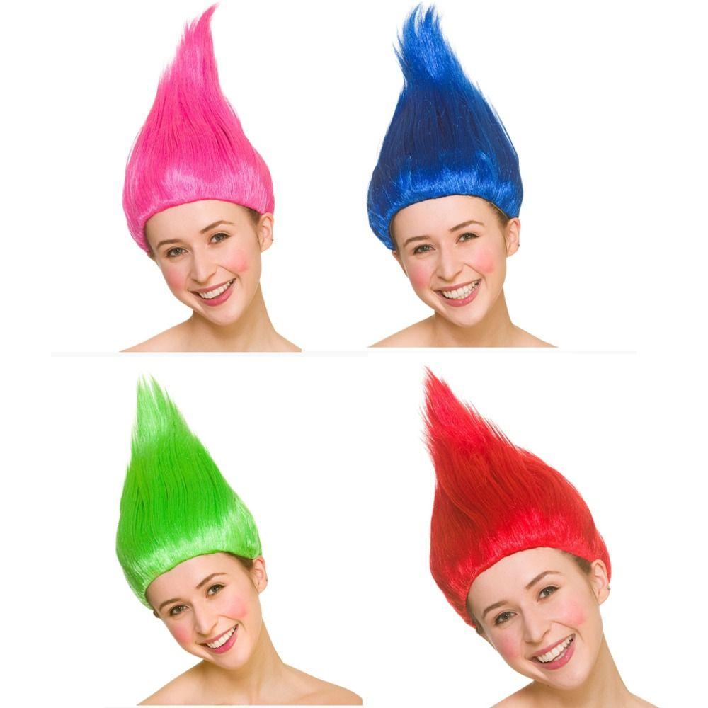 Dichath Elf Pixie วิกผม, Colourful K ลวด / P ลวดการ์ตูนคอสเพลย์, คุณภาพสูง Prop Troll สไตล์เปลวไฟวิกผมผู้ใหญ่ - รูปที่ 2