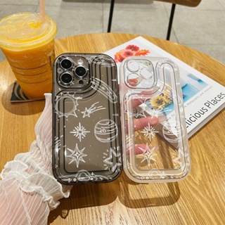 เคสโทรศัพท์มือถือแบบนิ่ม TPU ใส กันกระแทก ลายเส้น สีดํา ขาว เรียบง่าย สําหรับ Iphone X XS XR XsMax IP 6 7 8 Plus 11 Pro Max 12 13 14 Pro Max