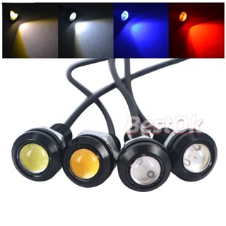 ไฟตัดหมอก LED DRL 12V 18 มม. สีเหลืองอําพัน สีฟ้า สีขาว สีแดง สําหรับรถยนต์ รถจักรยานยนต์