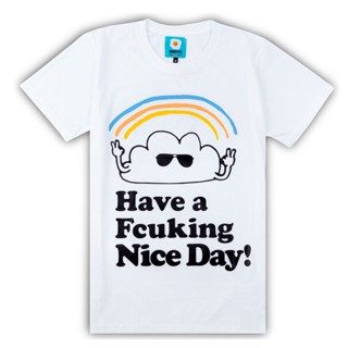 #Coollision เสื้อยืดสกรีนลาย Have A Nice Day เสื้อสกรีน สายรุ้งHappy Rainbow- unisex