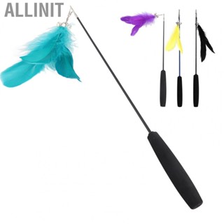 Allinit Kitten Feather Wand Stick Wire Teaser Toy Dangle Bell Interactive Gifts