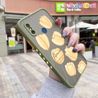 เคสซิลิโคนนิ่ม แบบใส ขอบสี่เหลี่ยม กันกระแทก ลายดอกไม้สีเหลือง สําหรับ Xiaomi 8 9 5X A1