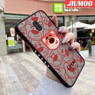 เคสซิลิโคนนิ่ม แบบใส ขอบสี่เหลี่ยม ลายหมีสตรอเบอร์รี่ กันกระแทก สําหรับ Samsung galaxy J6 2018 J6 Plus 2018 J6 Prime J600