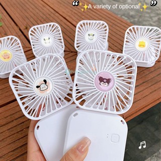 Sanrio ด้ามจิ้วการ์ตูน Kuromi Cinnamorol พัดลมตั้งโต๊ะ ชาร์จ USB คอห้อย Mute Student Portable Fan TH