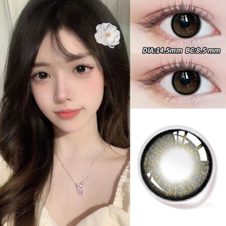 [พร้อมส่ง] Yi TONG NIAN คอนแทคเลนส์ สายตาสั้น เส้นผ่าศูนย์กลาง 14.5 มม. สีดํา สําหรับครึ่งปี