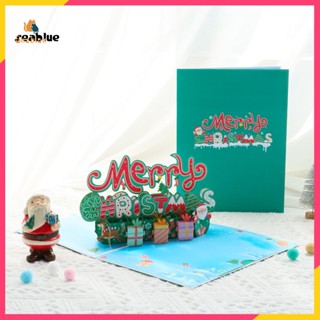 Slw การ์ดอวยพร ลายตัวอักษร Merry Christmas 3D ขนาดเล็ก พับได้ สําหรับตกแต่งปาร์ตี้คริสต์มาส