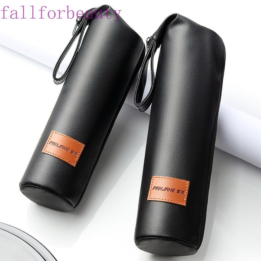 FALLFORBEAUTY ปลอกหุ้มขวดน้ําสุญญากาศ แบบหนัง พร้อมเชือกคล้อง กันความร้อน