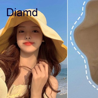 Diamd หมวกบักเก็ต ระบายอากาศ สองด้าน สีพื้น แฟชั่นสําหรับผู้หญิง