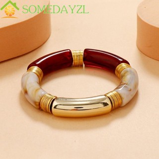 SOMEDAYZL เครื่องประดับ กําไลข้อมือ อะคริลิค ลายหินอ่อน แฟชั่นสําหรับผู้หญิง