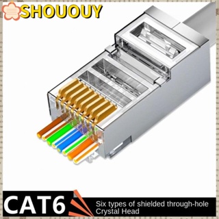 SHOUOUY Cat6 แจ็คเชื่อมต่อเครือข่ายอีเธอร์เน็ต 8P สําหรับสายเคเบิลอีเธอร์เน็ต