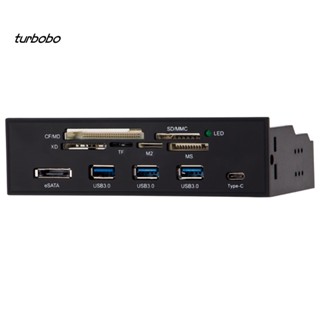 Turbobo แผงด้านหน้า PC หลายพอร์ต ภายใน USB3.0 eSATA Type-C TF SD Card Reader Hub