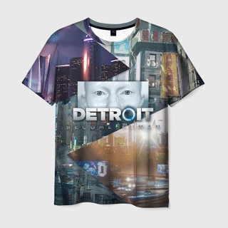 เสื้อยืด พิมพ์ลาย "Detroit: Become Human" 3D สําหรับผู้ชาย