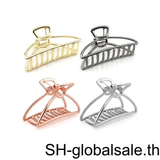 【Global】กิ๊บติดผมโลหะ สีเงิน สีทอง ขนาดใหญ่ 4 ชิ้น