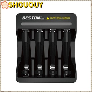 SHOUOUY แท่นชาร์จแบตเตอรี่ลิเธียม แบบพกพา ชาร์จเร็ว สําหรับแบตเตอรี่ลิเธียม AA AAA 1.5V