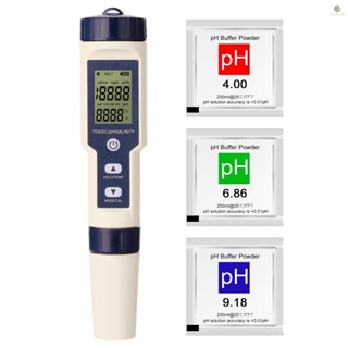 Pcex) 5 in 1 เครื่องทดสอบคุณภาพน้ํา มัลติพารามิเตอร์ คอมโบ้ PH/EC/TDS/Salinity/Thermometer ดิจิทัล อเนกประสงค์