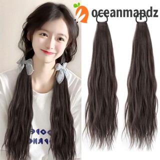 OCEANMAPDZ วิกผมหางม้าสังเคราะห์ แบบยาวหยิก สีน้ําตาล สําหรับแต่งคอสเพลย์