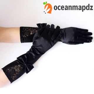 OCEANMAPDZ ถุงมือผ้าซาติน หรูหรา ให้ความอบอุ่น เหมาะกับฤดูใบไม้ร่วง สําหรับผู้หญิง ใส่ไปงานแต่งงาน ดินเนอร์