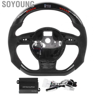 Soyoung Carbon Fiber  Shift Lights Display Suede Steering Wheel Modification Fit for Audi B8.5 RS3 RS4 RS5 RS6 RS7 2013 2014-2016