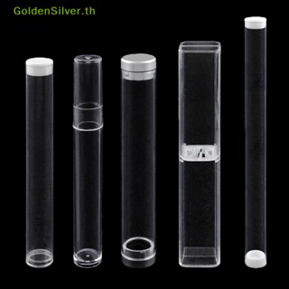 Goldensilver แหนบกล่องเก็บขนตาปลอม ทรงกระบอก ทรงสี่เหลี่ยม สีเงิน