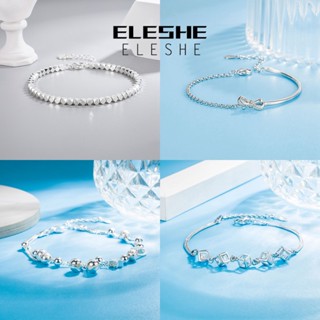 Eleshe Jewelry สร้อยข้อมือ เงิน 925 ประดับเพชร โมอิส เรียบง่าย เครื่องประดับ สําหรับผู้หญิง M054