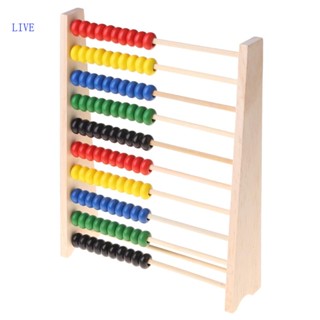 Live Abacus ลูกปัดนับเลข 10 แถว สีสันสดใส ของเล่นเพื่อการเรียนรู้คณิตศาสตร์ สําหรับเด็ก