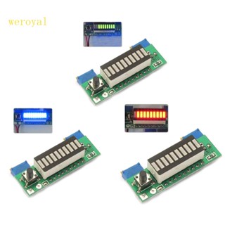 Weroyal ชุดโมดูลทดสอบความจุแบตเตอรี่ลิเธียม LED LM3914 3 7V Diy