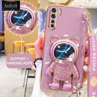 Andyh เคสโทรศัพท์มือถือ ลายนักบินอวกาศ 3D พร้อมสายคล้อง สําหรับ OPPO A91 Reno 3