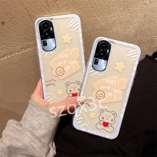 พร้อมส่ง เคสโทรศัพท์มือถือ ซิลิโคน TPU ใส ลายการ์ตูนหมีน้อยน่ารัก สําหรับ OPPO Reno10 Pro+ 8T 8 Z Pro 5G 4G A58 A98 A78 A57 A77S A17 A17K