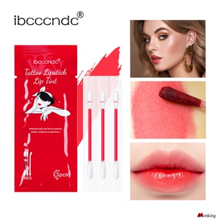 Ibcccndc Portable Cotton Swab Lip Glaze Disposable Lipstick 3 Packs Non-stick Cup Moisturizing And Lasting Lip Liquid (monkingstore_th)