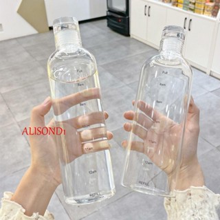 ALISOND1 ขวดน้ําใส กันรั่วซึม ความจุขนาดใหญ่ ทนทาน พร้อมที่มาร์กเวลา