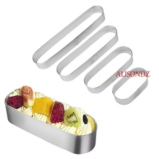 ALISONDZ แหวนสเตนเลส ทรงวงรี สําหรับตัดมูส คุกกี้ ขนมหวาน