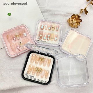 Adth กล่องพลาสติกใส แบบพกพา สําหรับใส่อุปกรณ์ตกแต่งเล็บ DIY