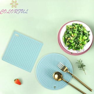 【COLORFUL】Heat Resistant Reusable Mat Non slip Silicone Placemat for Home and Kitchen