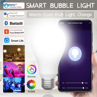 E27 9 TUYA RGB LED W/0 15W โคมไฟอัจฉริยะ ปรับได้ Shine-100 ทํางานร่วมกับ Alexa Google ท้องถิ่น และการซิงโครไนซ์เพลง