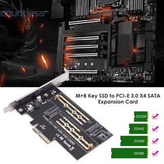 อะแดปเตอร์การ์ดขยาย M.2 NVME เป็น PCIE M+B Key SSD เป็น PCI-E 3.0 X4 SATA [countless.th]