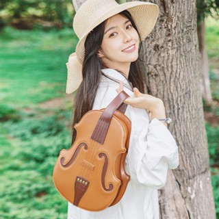 (($Most Popular $) Niche Artistic Style Violin Style Bag High-End Female Bag Note Bag Preppy Bag Shoulder Messenger Bag Can Canable Backpacked