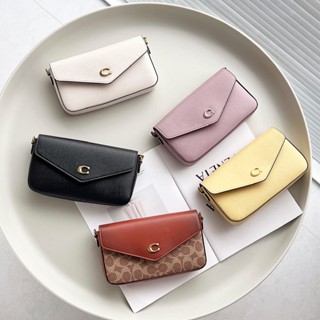 Wyn Crossbody C8442 C8439 C8749 กระเป๋าสะพายแบบซอง แท้ COAC H ซองใส่บัตรสุภาพสตรีพิมพ์ลายหนัง กระเป๋าใส่เหรียญแบบยาว