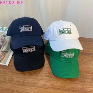 BACK2LIFE หมวกเบสบอล แบบนิ่ม สามารถปรับได้ เหมาะกับใส่กลางแจ้ง แฟชั่นฮิปฮอป สไตล์เกาหลี สําหรับผู้หญิง