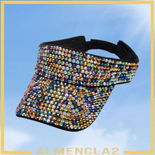 [Almencla2] หมวกบังแดด ประดับพลอยเทียม ปรับได้ กันลม เหมาะกับฤดูร้อน สําหรับผู้ใหญ่ ทุกเพศ ทุกวัย เทนนิส ปาร์ตี้ เดินป่า