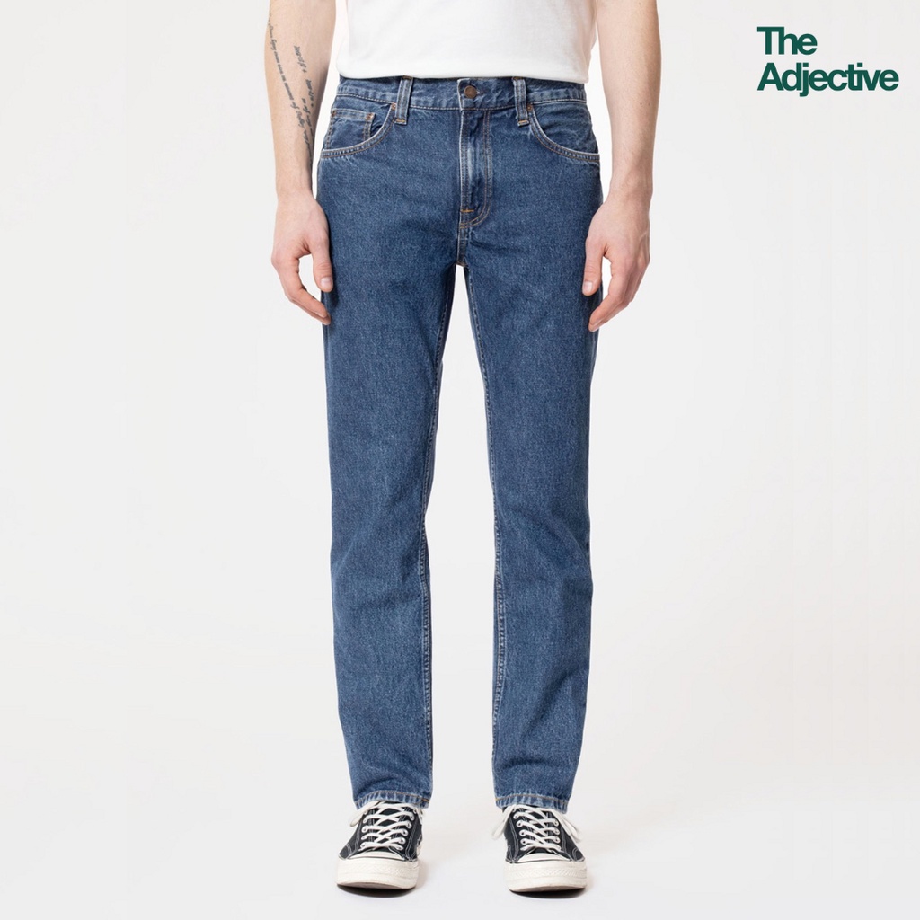 Nudie Jeans/ Gritty Jackson-90s Stone/ ยีนส์ทรงกระบอกกลาง สไตล์ยุค 90 สีน้ำเงินฟ้าใส วินเทจ ทรงสวย นูดี้แท้ ผู้ชาย