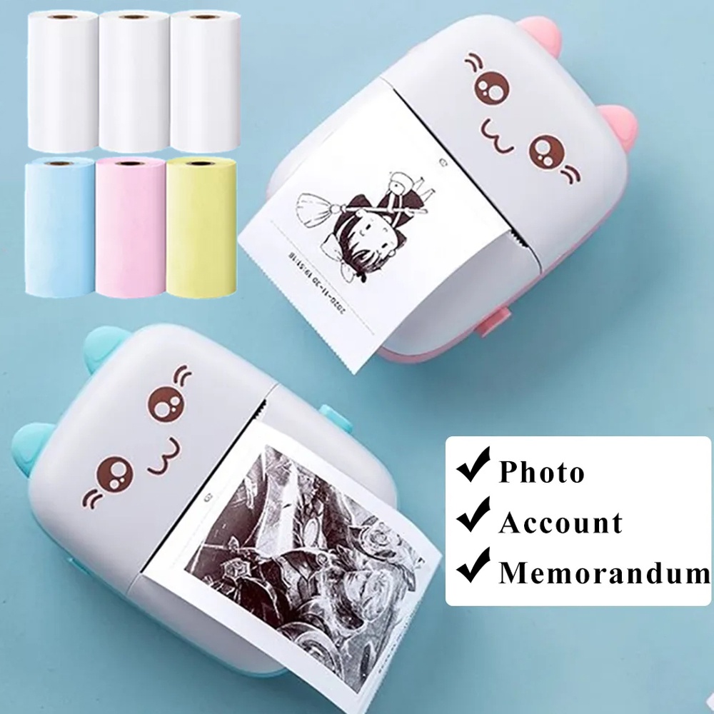 กระดาษปริ้นท์ กระดาษความร้อน ขนาดเล็ก แบบพกพา สีสันสดใส อุปกรณ์เสริม สําหรับเครื่องพิมพ์รูปภาพ ฉลากสติกเกอร์