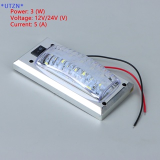 Utzn&gt; ใหม่ แผงไฟอ่านหนังสือ LED 12V-24V ความสว่างสูง สําหรับติดตกแต่งภายในรถยนต์ รถตู้ รถบรรทุก เรือ รถบ้าน