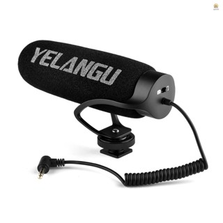 Yelangu MIC08 ไมโครโฟนคอนเดนเซอร์ ลดเสียงรบกวน พร้อมเมาท์ช็อต 3.5 มม. สายเคเบิล TRRS สําหรับกล้อง สมาร์ทโฟน Vlog วิดีโอ สัมภาษณ์