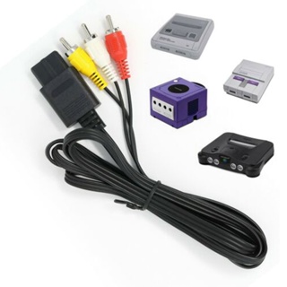 สายเคเบิลวิดีโอเสียง RCA 1.8 เมตร แบบเปลี่ยน สําหรับคอนโซล Nintendo N64 ☆Litastefulvedo