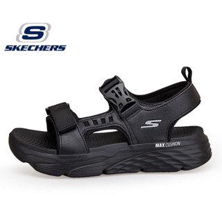 Skechers_ MAX CUSHION รองเท้าแตะลําลอง ขนาดใหญ่ สําหรับผู้ชาย เหมาะกับการเล่นโยคะ 5 สี