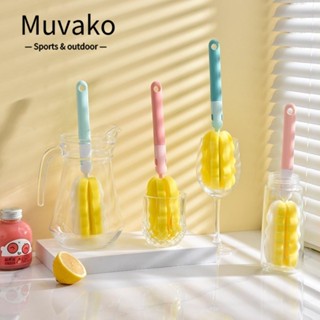 MUVAKO แปรงฟองน้ํา หมุนได้ 360 องศา สําหรับล้างขวดแก้ว 3 ชิ้น